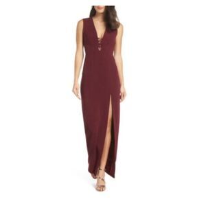 WAYF The Casey Plunge Neck Gown size M